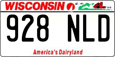 WI license plate 928NLD