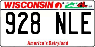 WI license plate 928NLE