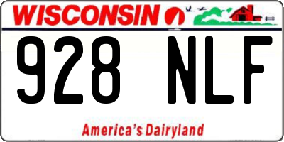 WI license plate 928NLF