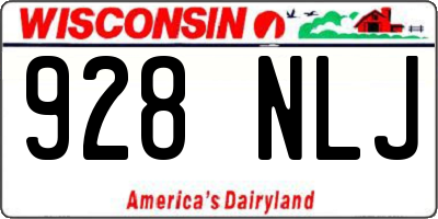 WI license plate 928NLJ