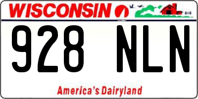 WI license plate 928NLN