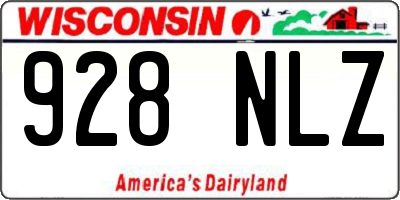 WI license plate 928NLZ