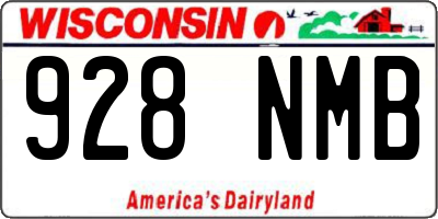 WI license plate 928NMB