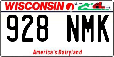 WI license plate 928NMK