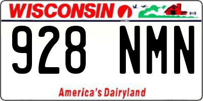 WI license plate 928NMN
