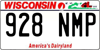 WI license plate 928NMP