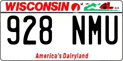 WI license plate 928NMU