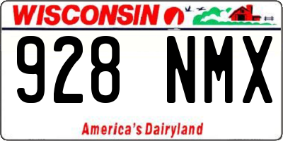 WI license plate 928NMX