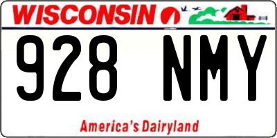 WI license plate 928NMY