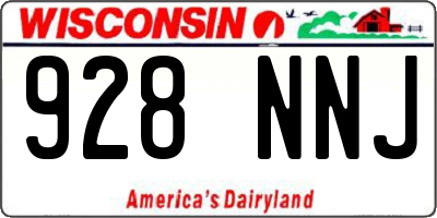 WI license plate 928NNJ