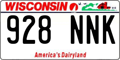 WI license plate 928NNK