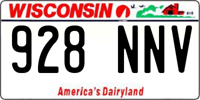 WI license plate 928NNV