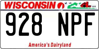 WI license plate 928NPF