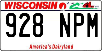 WI license plate 928NPM
