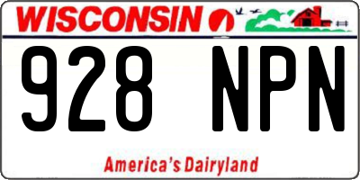 WI license plate 928NPN