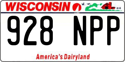 WI license plate 928NPP
