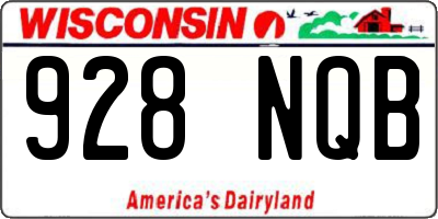 WI license plate 928NQB