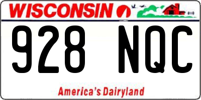 WI license plate 928NQC