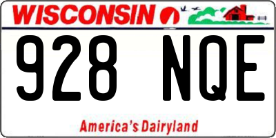 WI license plate 928NQE