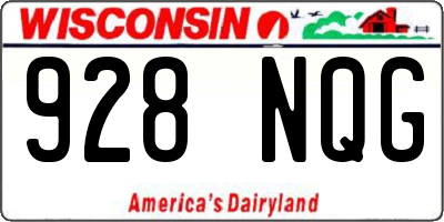 WI license plate 928NQG