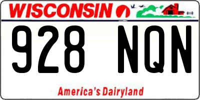 WI license plate 928NQN