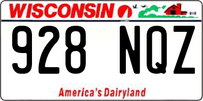 WI license plate 928NQZ