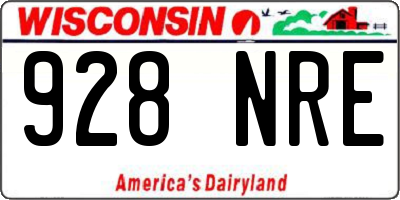 WI license plate 928NRE