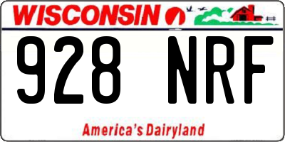 WI license plate 928NRF