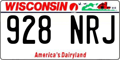 WI license plate 928NRJ
