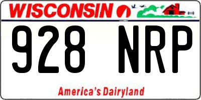 WI license plate 928NRP