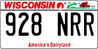 WI license plate 928NRR