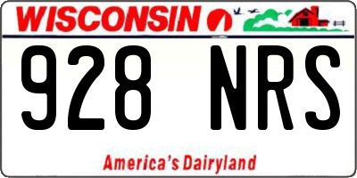 WI license plate 928NRS