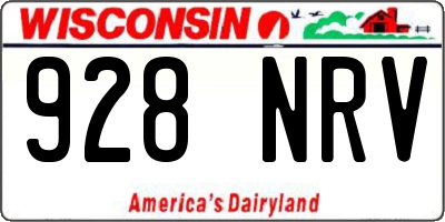 WI license plate 928NRV