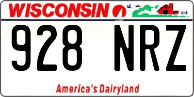 WI license plate 928NRZ