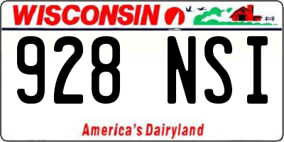 WI license plate 928NSI