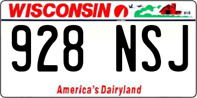 WI license plate 928NSJ