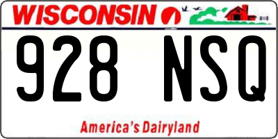 WI license plate 928NSQ