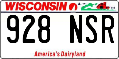 WI license plate 928NSR