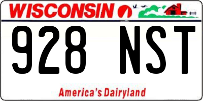 WI license plate 928NST