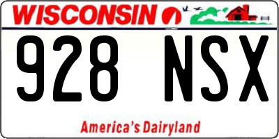 WI license plate 928NSX