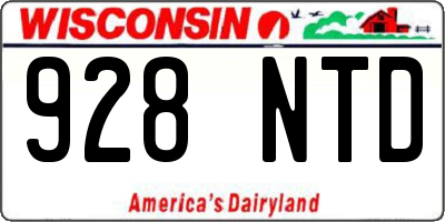 WI license plate 928NTD