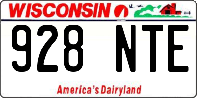 WI license plate 928NTE