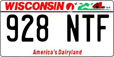 WI license plate 928NTF