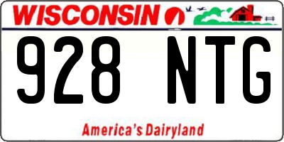 WI license plate 928NTG