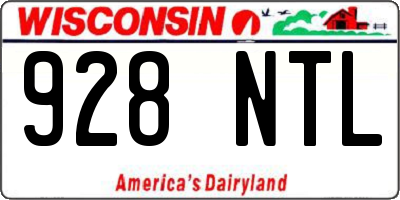 WI license plate 928NTL