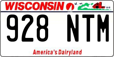 WI license plate 928NTM