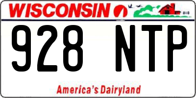 WI license plate 928NTP