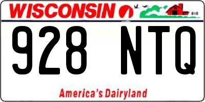 WI license plate 928NTQ