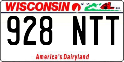 WI license plate 928NTT