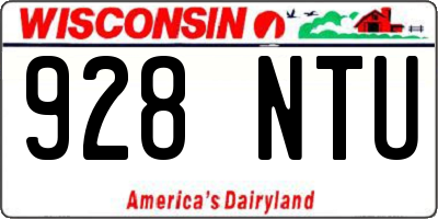 WI license plate 928NTU